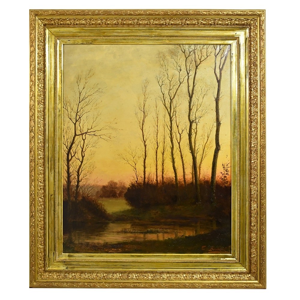 a1QP434 antique oil painting landscape art nature painting XIX century.jpg